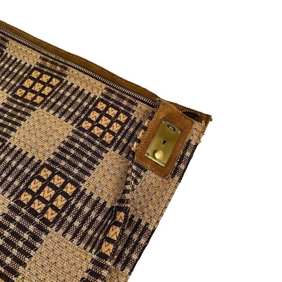 Vintage 60s 70s Woven Checkered Garment Bags Talon Zippers - Picture 8 of 10